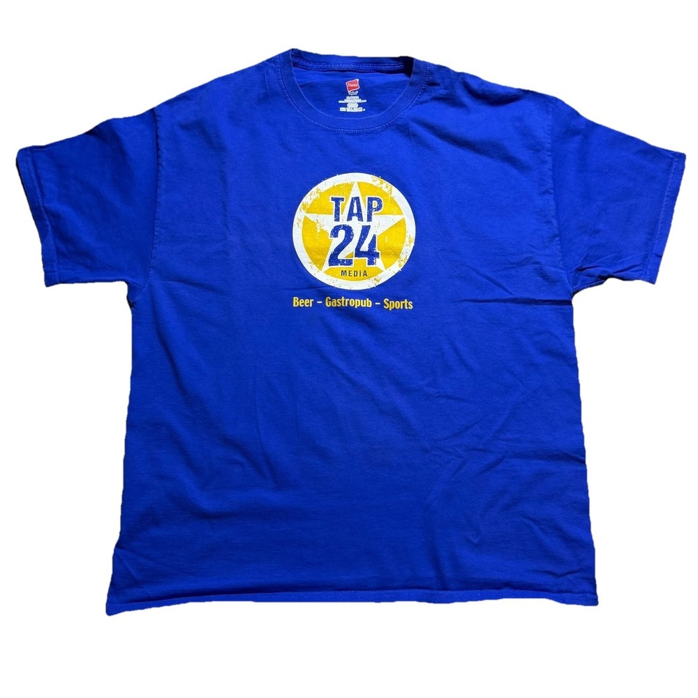 Tap 24 Media T Shirt XL Blue Beer Gastropub Sports Graphic Tee Mens‎